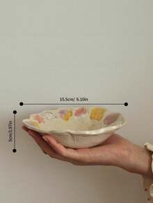 Joivida 1 Stück, japanischer Retro Handarbeit Teller, Frühstücksteller, Salateller, Gemüseteller Dessert Teller, leichte Suppenteller Salatschale, Unterglasur Farbe, Retro Hochwertiger Dessert Teller, Obstschale, Joghurtschale, Geburtstagsgeschenk Teller, Valentinstag Geschenk Teller - Verschiedenfarbig - Übersicht 13