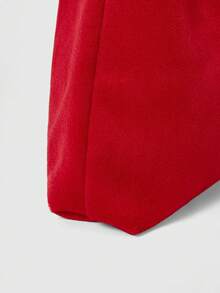 ROMWE Kawaii Túi xách nữ màu đỏ thời trang in chữ hoạt hình, dung tích lớn, kiểu dáng sinh viên, thường ngày, màu đỏ, dùng để đi mua sắm. - Đỏ - Xem 5