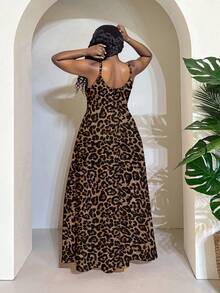 Slaydiva 春夏休闲豹纹沙滩吊带舞会礼服吊带裙大码连衣裙格子连衣裙非洲连衣裙 - 彩色 - 查看 2