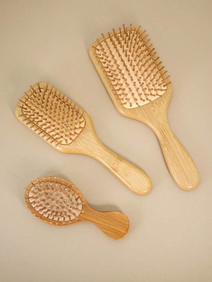 1 把竹制气垫梳,带手柄,天然竹制气垫梳,男女通用,便携式梳子,按摩头皮,促进头发生长,适用于细软/卷曲/干性发质,小巧便携,适合旅行/返校,美发梳,美发工具,美发配件 > 美发造型工具,护发,女孩礼物,万圣节礼物,圣诞节礼物 - 杏色 - 查看 1