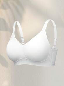 1pc Women's Minimalist Comfortable Seamless Jelly Gel Wireless Bra With Removable Pads - White - View 8