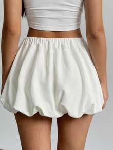 INAWLY Chân váy nữ màu trơn dáng tulip, thích hợp mặc mùa hè. - trắng - Xem 2