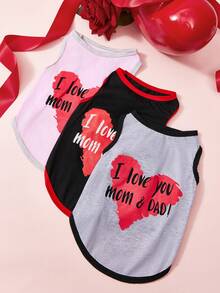 PETSIN Valentine's Day Pet Print Vest Is Suitable For Cats And Small Dogs