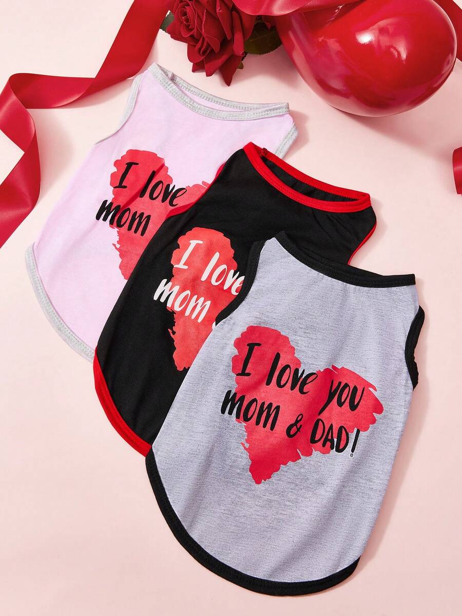 PETSIN Valentine's Day Pet Print Vest Is Suitable For Cats And Small Dogs