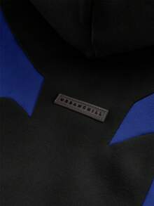 SWAVVY 男士针织休闲宽松长袖连帽卫衣 - 寶藍色 - 查看 5