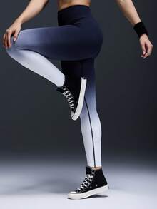 Powerista 渐变印花高腰无缝打底裤 - 黑色 - 查看 5