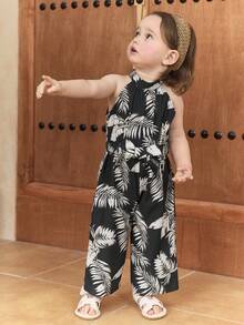 SHEIN Baby Girl Ditsy Floral Sleeveless Casual Romper - Multicolor - View 4