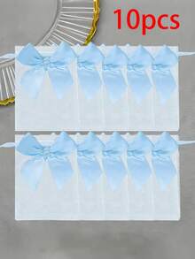 20个/10个/1个蓝色蝴蝶结欧根纱袋，尺寸3.9x4.7英寸，玫瑰图案抽绳袋，婚礼回礼袋，派对回礼袋，绿色派对袋，圣诞节欧根纱袋，小型礼品袋，首饰袋，万圣节用品，万圣节装饰品，圣诞节装饰品，圣诞节礼品包装袋，圣诞节派对用品 - 彩色 - 查看 15