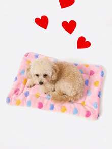 PETSIN Valentine's Day Pet Print Heart-Shaped Warm Pet Bed Is Suitable For Cats And Small Dogs To Sleep On - Pink - View 4