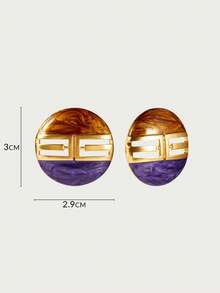 Glisma 18K镀金女士耳环套装，西式珠宝，复古风格，宝石镶嵌，适合秋冬季节，送给妈妈/女士/女孩/母亲，高级/性感/优雅，适合夏季/海滩/舞会，多层设计，宝石/串珠/水晶，魅力十足/粗犷风格 - 藍色 - 查看 7