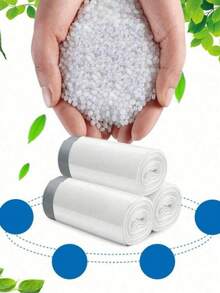 15Pcs/75pcs/Pack Thick Extra Large Drawstring Trash Bags, White Handles, Suitable For Kitchen, Office, Bedroom, Bathroom 4 Gallon Trash Cans, Convenient To Carry (Also Available In 15pcs/1 Roll Trial Pack),Kitchen,Bathroom,Home,Household Suppliers - Multicolor - View 6