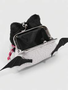 Kawaii 1个可爱黑猫波点零钱包，小型卡片收纳袋，可用作吊坠装饰品 - 多色1 - 查看 3