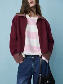 Nöista 这款长袖上衣采用宽松版型，柔软面料上饰有醒目的粉白横条纹。圆领设计，落肩剪裁，穿着舒适自在。是春季女装、春假穿搭、春季服装、休闲装扮以及度假休闲造型的理想之选。 - 粉色 - 查看 4