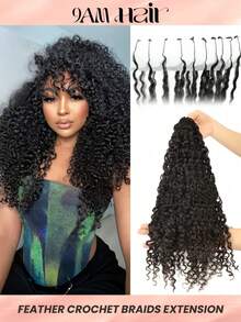 1 Tóc giả móc sợi Pixie xoăn tự nhiên màu đen, không thắt nút, đã tách sẵn, dài 18-24 inch, 100g - Natural Black - Xem 15