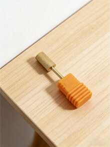 Gold Plated Nail Drill Bits Cylinder Shape Tungsten Steel Nail File Heads For Electric Nail Drill Manicure Pedicure Professional Salon Home Use Nail Extension Removal - Gold - View 2