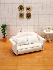 Bộ sofa mini nhà búp bê tỷ lệ 1:12, sofa mô hình mini kèm gối, đồ trang trí nhà cửa, sofa nhỏ tự làm, trang trí nhà gỗ tuyệt vời, bộ mô hình sofa nhỏ, quà sinh nhật, trang trí gia đình, trang trí tạo không khí ấm cúng. - trắng - Xem 4