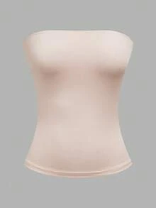 SHEIN EZwear 4 chiếc áo ống nữ màu trơn, chất liệu gân, kiểu dáng thường ngày, thích hợp cho mùa hè. - Nhiều màu - Xem 6