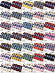 5 Piezas/Paquete = 490g Lana de alpaca pura de gran grosor para tejer a mano para regalos cálidos de otoño e invierno para hombres y mujeres, abrigos grandes, suéteres, chales, sombreros, suéteres sin mangas, ovillos de hilo - Multicolor - Ver 3