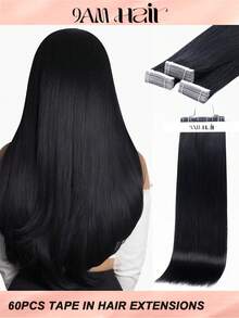 60 片装真人发片接发片 真人发片接发片 粘合隐形接发片 - S1 - 查看 1