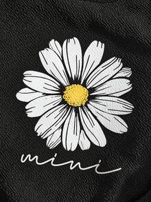 2pcs Baby Girl Loose Casual Minimalist Comfortable Round Neck Long Sleeve  Floral Pattern Sweatshirt And Flare Pants Set  Floral Pattern Knit Soft Crew Neck Long Sleeve Sweatshirt And Long Pants Set - Multicolor - View 4