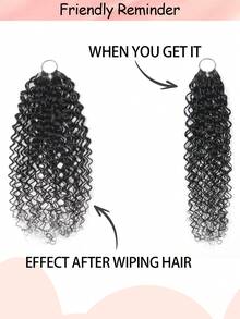 杰瑞卷发，100%真人发丝，羽毛线钩编发辫，沙龙级丝滑无缝隐形自然黑色，适合发量较少的女性，微环钩编真人发接发 - 彩色 - 查看 7