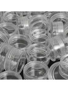 25个迷你透明乳霜罐，3克/5克，空塑料化妆品罐，透明样品瓶，眼影膏/唇膏容器，旅行必备样品化妆品罐，空迷你瓶，适用于感恩节、万圣节和圣诞节。 - 無色 - 查看 3