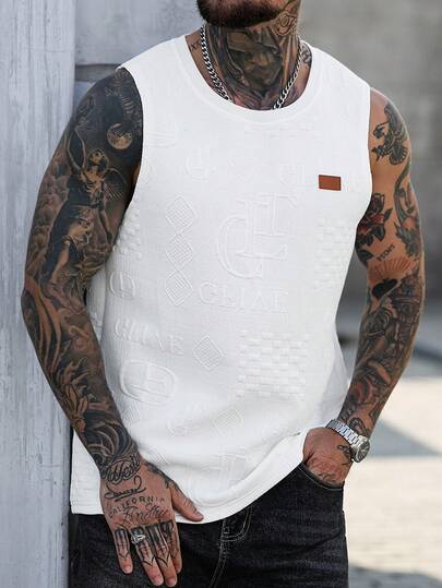 Manfinity CasualCool 男士夏季休闲度假通勤纹理面料装饰背心