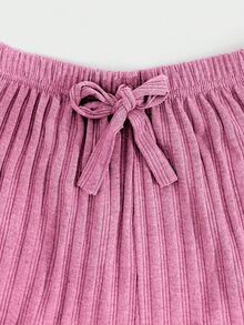 EURMUSE Plus 100%Cotton 3 Pcs Solid Knit Pant Set - Multicolor - View 4