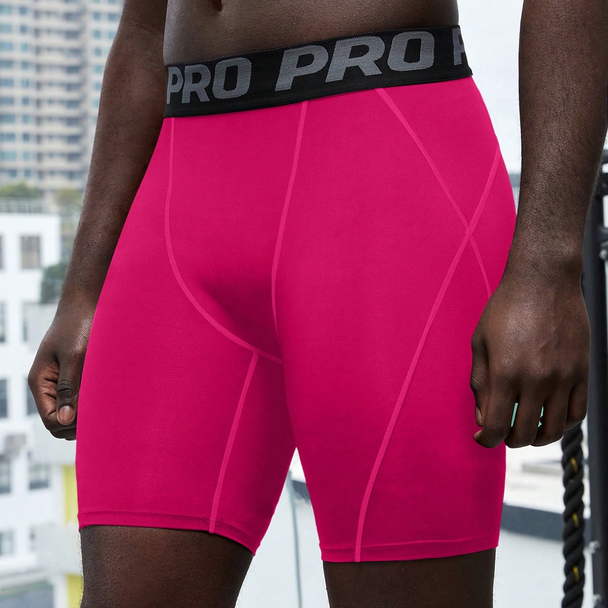 Pantalones de base deportiva con cintura con letras para hombres, gimnasio