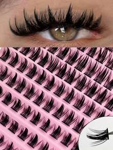 120pcs D-Shaped Wispy Eyelash Clusters, Super Voluminous & Fluffy DIY Extension Kits, Natural Realistic Manga Style False Lashes, Perfect Gift Idea For Friends - D - View 7
