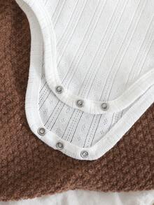 Babygirl Cute Summer Casual Knit White Camisole Romper Set - Multicolor - View 5