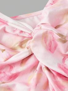 SHEIN MOD Women's Twist Front Sleeveless Crop Top, Cute Blouse,Going Out Top,Country Outfits,Beach Vacation Wear,Tea Party ,Cute Tops,Valentine's Day,Pink Top ,Spring/Summer Outfits, Casual,Spring/Summer Outfit Women, Party Top, , Valentine Outfits For Women, Chic, Birthday Wear, Tank Top, - Pink - View 6