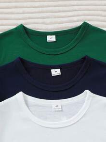 SHEIN Genkimix Kids 6pcs/Set Boys' Round Neck Short Sleeve Shorts, 3pcs/Set Green, Black, White Boys' Multi-Piece Set, Letter Print "YOU'RELACKINGVITAMIN" With Side Stripe, Comfortable Fit, Suitable For Summer Daily Wear, School, Outdoor Play, Family Outings, Sports Casual Style Boys Casual Sets 6 Pcs Boys Casual Sets Boys Outfit Sets 6 Pcs Boys Set Boys Striped Short Sets Boys Short Sleeve Sets Boys Summer Sets Boy Casual Sets Boys Short Sleeve Shorts Set - Multicolor - View 7