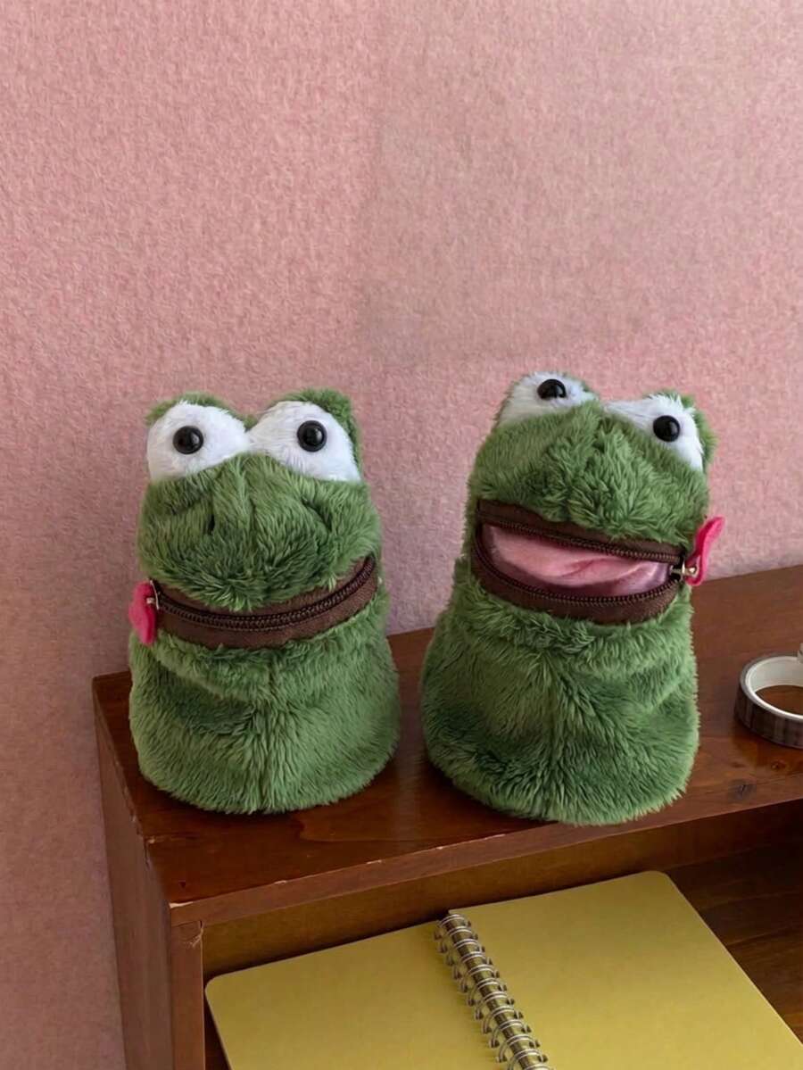 Joivida 1 Porta-moedas de Sapo Fofo de Pelúcia com Chaveiro, Adorável Brinquedo de Pelúcia de Sapo Kawaii com Zíper, Mini Carteira para Meninas e Mulheres, Presente, Acessório de Moda - Verde - Ver 1