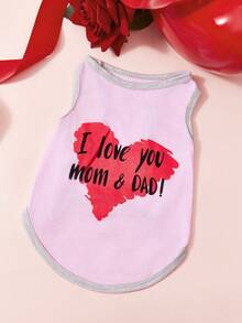 PETSIN Valentine's Day Pet Print Vest Is Suitable For Cats And Small Dogs