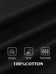 Manfinity Homme Men's Letter & National Flag Print Black Round Neck Tank Top - Black - View 3