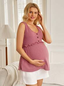 SHEIN Sleeveless Nursing Top With Half-Open Front