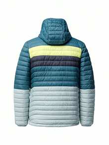 Columbia Men's Down Hooded Jacket Blue - Baby Blue - View 2