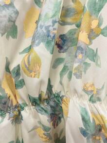 Airaco Women's Casual Floral Print Frill Trim Sleeveless Top, Summer - Yellow - View 5