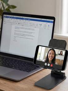 حامل هاتف محمول قابل للتعديل 1/2 قطعة، حامل هاتف محمول وتابلت محمول وقابل للتعديل - أبيض - مشاهدة 4