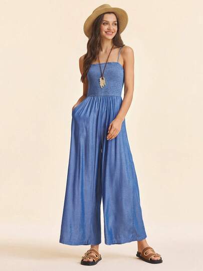 Coeurva Bộ áo liền quần nữ thời trang, thanh lịch, lãng mạn, thích hợp cho kỳ nghỉ, thể thao và sinh hoạt hàng ngày, kiểu dáng giả denim.