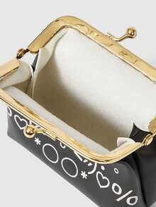 ROMWE Kawaii Girl Star Cute Cartoon Mini Change Purse - Black A - View 5