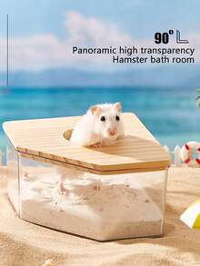 Hamster Sand Bath Shower Box Sauna Room Acrylic Digging Sand Container Bathroom Toilet For Hamsters, Hedgehogs And Squirrels - Clear - View 3