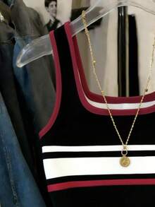 Resyla Best-Selling Women's Fitted Striped Tank Top - Black - View 3