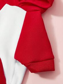 PETSIN 1 pieza Sudadera con capucha con estampado de San Valentín en patchwork, adecuada para gatos y perros, apta para que los perros y gatos la usen al aire libre - Rojo y blanco - Ver 8