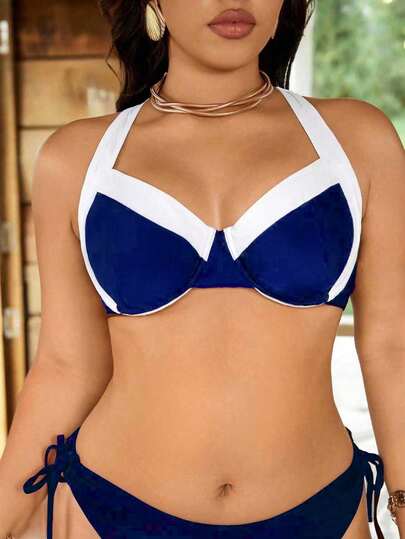 Swim Vcay Top de tankini con aros y relleno para mujer de talla grande