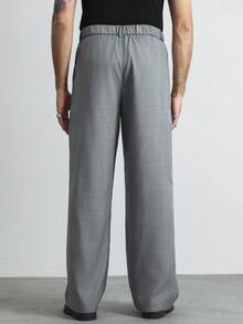 HUEFORM Quần tây nam ống rộng, chất liệu jacquard họa tiết hoa màu xám, kiểu dáng thoải mái, phù hợp cho công sở. - Xám - Xem 2