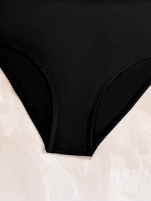 Tween Girls Cutout Design Swimsuit Set - Black - View 6