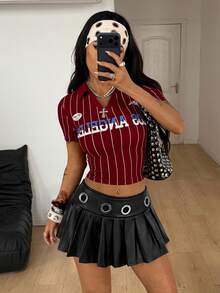 Coolane Women's Y2K Coachella Black And White Total Design Mini Skirts - Black - View 3