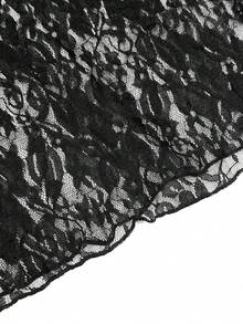 EMERY ROSE Plus Size Women Sexy Layered Lace Blouse - Black - View 6